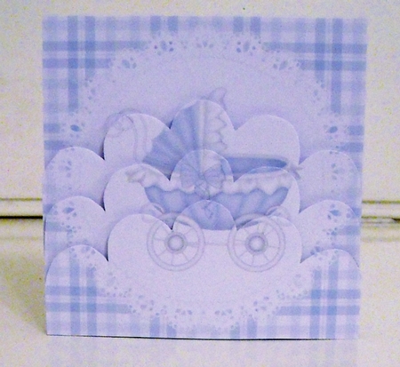 Baby Boy Carriage Scalloped Bottom Stacker by Pam Stubley