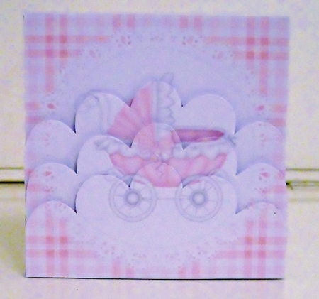 Baby Girl Carriage Scalloped Bottom Stacker by Pam Stubley