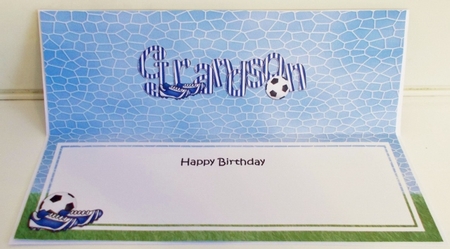 Happy Birthday Grandson Football Matching Large Dl Insert by Pam Stubley