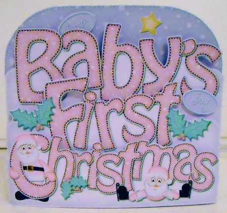 Baby's First Christmas Santa Pop Out Xmas Word Card by Pam Stubley