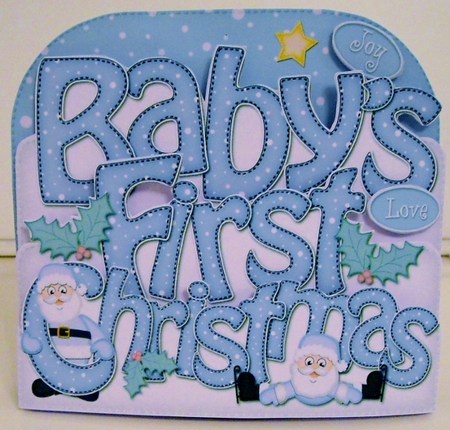 Baby's First Christmas Santa Pop Out Xmas Word Card by Pam Stubley
