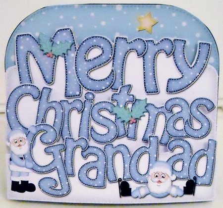 Christmas Grandad Santa Pop Out Xmas Word Card by Pam Stubley