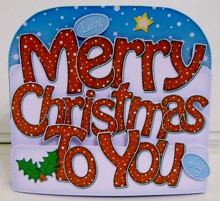 Merry Christmas to You Pop Out Xmas Word Card by Pam Stubley