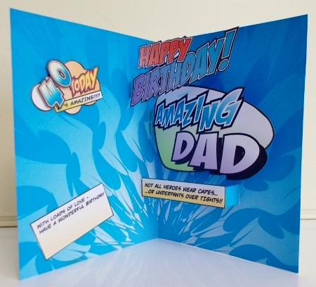 Amazing Dad Pop Up Birthday Card with Badges by Pam Stubley