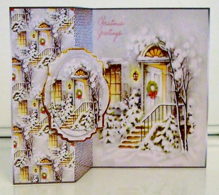 Welcome House at Christmas No Hole Fold Back by Pam Stubley