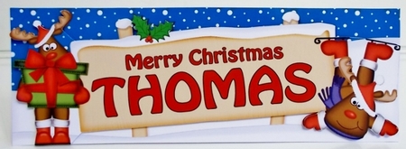Xmas Thomas Rudolph Signpost Large Dl Easicut Decoupage by Pam Stubley