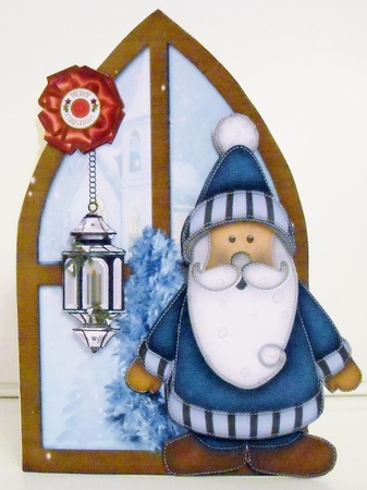 Felt Santa Over the Edge Quick Card by Pam Stubley