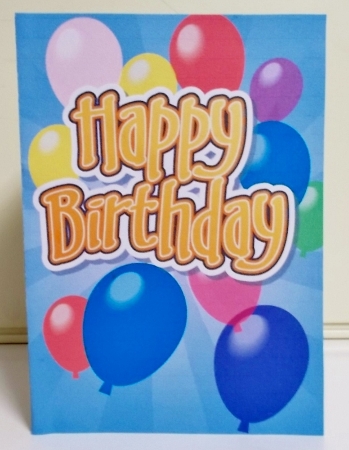 Big-badge Balloon Birthday Card by Pam Stubley