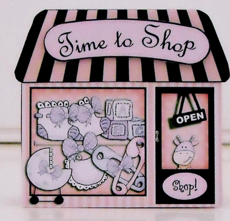 3D Little Baby Girl Shop Gift Card Holder by Pam Stubley