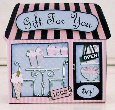 3D Little Ice Cream Parlour Shop Gift Card Holder by Pam Stubley