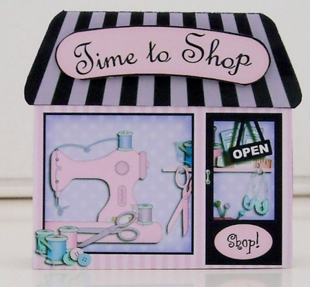 3D Little Sewing Shop Gift Card Holder by Pam Stubley