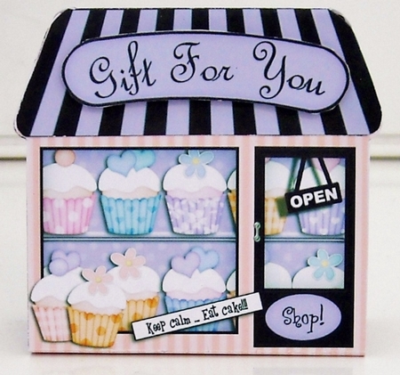 3D Little Cupcake Shop Gift Card Holder by Pam Stubley