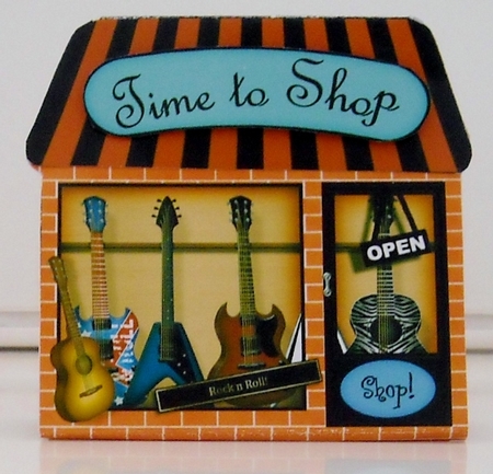 3D Little Guitar Music Shop Gift Card Holder by Pam Stubley