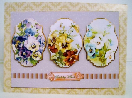 Pansy Variety Panel Card with Toppers by Pam Stubley