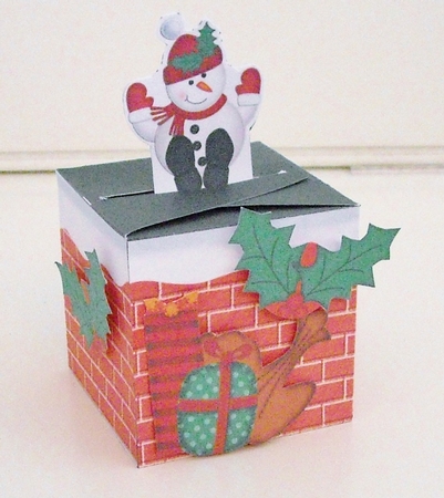 3D Xmas Snowman Shaped Top Gift Box Mini Kit by Pam Stubley
