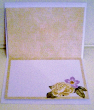 Cream Rose Fmk Cream Fancy Square Kit Matching Folded Insert by Pam Stubley