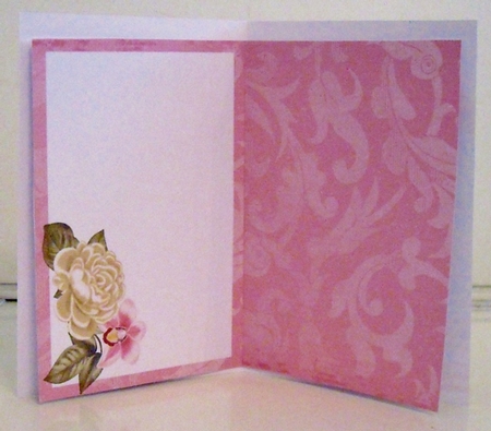 Cream Rose Porchid Fancy Square Kit Matching Folded Insert by Pam Stubley