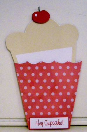 Pink Polka Dot 3D Cupcake Card by Pam Stubley