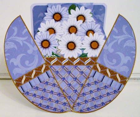 Blue Daisy Mix 3D Fab Opening Egg Card Mini Kit by Pam Stubley