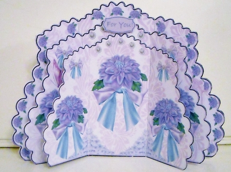 Triple Layer Gatefold - Mauve Dahlias by Pam Stubley