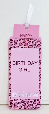 3D Smartphone Shaped Birthday Girl Card & Gift Card by Pam Stubley