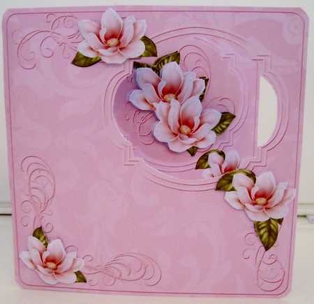 Pink Magnoilas 8in Aperture Decoupage Cf Mini Kit by Pam Stubley