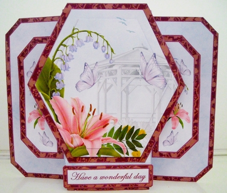 3D Double Pop-out - Gazebo with Flowers by Pam Stubley