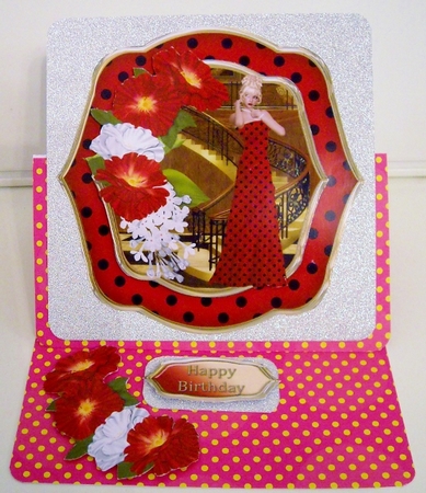 Flowers and Polka Dots Shaped Topper by Pam Stubley