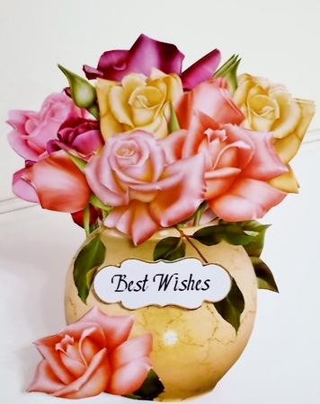 Flower Vase 2 - Mixed Roses by Pam Stubley