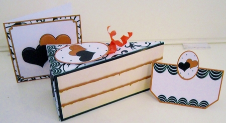 3D Elegant Hearts Cake Slice Treat Box Gift Set Mini Kit by Pam Stubley