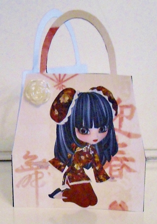 Oriental Handbag Shaped Card by Pam Stubley