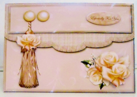 Mini Kit Clutch Card Peach Roses by Pam Stubley