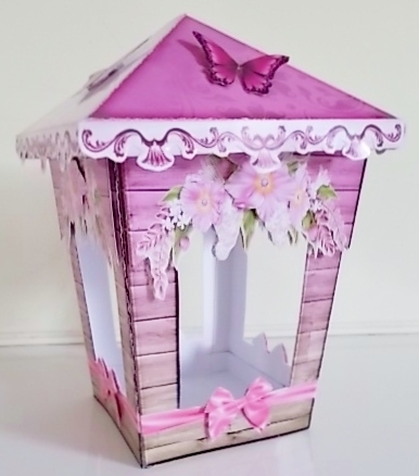 3D Lantern with Flowers Pink by Pam Stubley