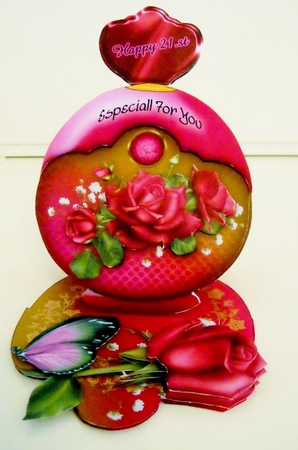 Pink Perfume Bottle Easel by Pam Stubley