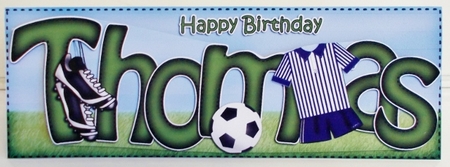 Large Dl Birthday Thomas Football Card & 3D Decoupage by Pam Stubley
