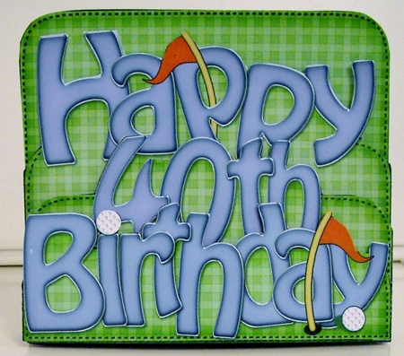 3D 40th Birthday Golf Pop Out Word Card by Pam Stubley