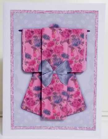 Summer Floral Kimono Card in Silver Mini Kit by Pam Stubley