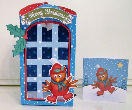 3D Xmas Cute Robin Lantern Candle/gift Box Kit by Pam Stubley