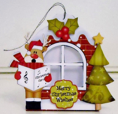 3D Rudolph Xmas Window Treat Holder Christmas Decoration by Pam Stubley