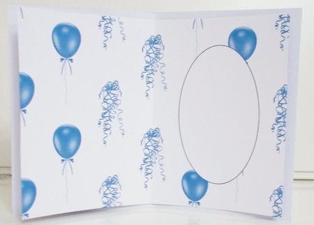 Baby Boy Balloons and Ribbons Insert by Pam Stubley