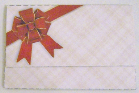 Cream with Red Bow Christmas Wallet by Pam Stubley