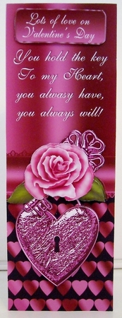 Large Dl Valentine's Card Mini Kit Key to My Heart by Pam Stubley