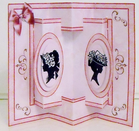 3D Concertina Pop-out - Victorian Ladies (pink) by Pam Stubley