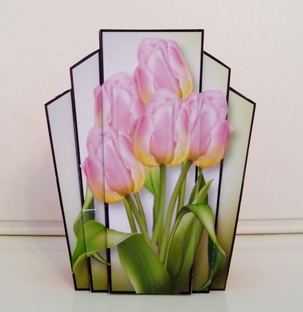 Art Deco Stacker Topper - Pretty Pink Tulips by Pam Stubley