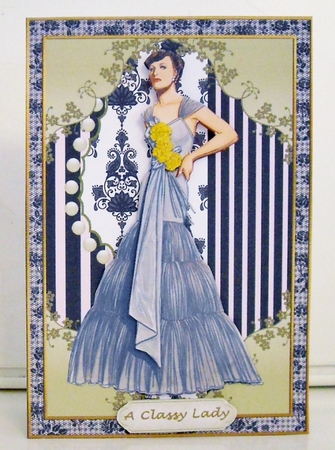 Lady in Black Decoupage Topper 1 by Pam Stubley