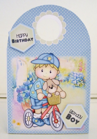 Josh on Bike Large Gift Bag by Pam Stubley