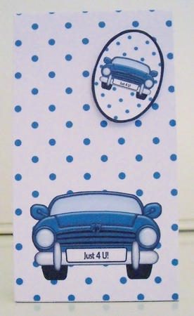 3D Blue Sports Car Gift Bag Mini Kit by Pam Stubley