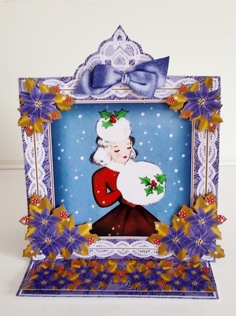 Winter Lady Lace Top Easel Card & Envelope Kit by Pam Stubley