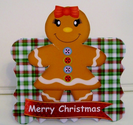 Christmas 3D Gingerbread Girl Card by Pam Stubley