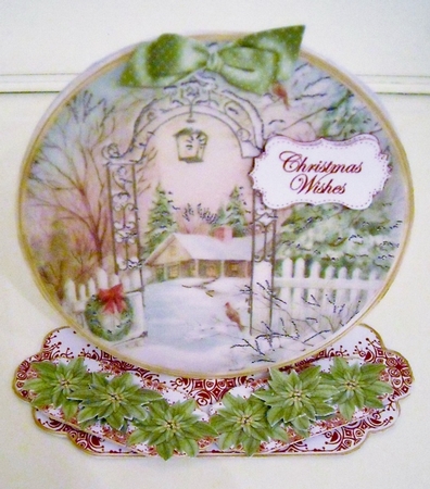 Winter Garden Christmas Wishes Circle Easel Card Mini Kit by Pam Stubley